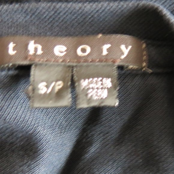 Theory Black Cotton Blend Short Sleeve Tee Shirt Top - Size Small - Picture 4 of 5